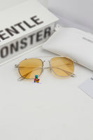 S-sunglasses Gentle Monster WOOGIE Women Retro Metal Frame Mirrored Sunglasses Oversized Cat Eye Glasses eyewear