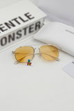 S-sunglasses Gentle Monster WOOGIE Women Retro Metal Frame Mirrored Sunglasses Oversized Cat Eye Glasses eyewear