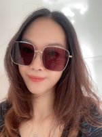 S-sunglasses Men's UV-Proof Strong Light Sunglasses For Diane Classic Silver Square Frame 99.9% UV Protected Brown Lenses for Driving Eye Glasses Reflective Lenses Big Face