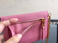 A-accessories MIU MIU NO.5MF001 15.5X10.5cm Envelope Style Leather Case Front Pocket Wallet Super Thin Fashion Card Holder With ID Card Slots