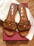 S-shoe S.a.l.v.a.t..o.r.e F.e.r.r.a.g.a.m.o Women's Wide Width Slide Sandals Slip On Flat Cross Strap Casual Summer Shoes