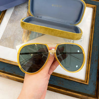 S-sunglasses gucci Pilot Metal Classic Sunglasses For GG0904S Frame Sunglasses Men Metal Driving Luxury Shades UV400 Pilot Sunglasses Polarized Sun glasses Men And Women Mirror  Lens Anti-glare Driving Eyewear