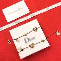 J-jewelry Dior Women’s Link Charm Bracelet Clover Star Heart Pendant Charms Bracelet Bangles for Girls