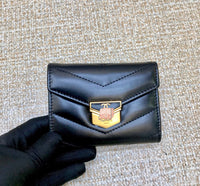 A-accessories NO.81223 11-9cm Women's Short Leather Card Holder Purse Zipper Buckle Elegant Clutch Wallet