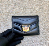 A-accessories NO.81223 11-9cm Women's Short Leather Card Holder Purse Zipper Buckle Elegant Clutch Wallet