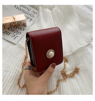L-package Leather Makeup Lipstick Case with Mirror for Purse Cosmetic Pouch Travel Makeup Bag Holder Fits of Lipstick Travel Purse Storage with Chain