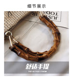 L-package Women PVC Transparent Handbag Tote Bamboo Handles Summer Beach Bag Bucket Shoulder Bag Crossbody Bag Cosmetic Shoulder Handbag