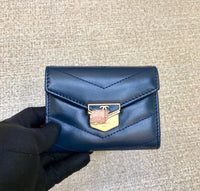 A-accessories NO.81223 11-9cm Women's Short Leather Card Holder Purse Zipper Buckle Elegant Clutch Wallet