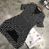 D-clothing Dior Dresses for Women V Neck Ruffle Polka Dot Loose Swing Casual Short T-Shirt Dress