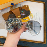 S-sunglasses Louis Vuitton High Qulity women's Round Metal Sunglasses Shades For Z1618E Female Ladies Brown Eyewear Women's Polarized Square Sunglasses Oversized Black Shades Flat Lens Male Female Fashion Driving Glasses