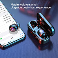 E-electronic V7 TWS Bluetooth 5.0 Headphones Earphone Wireless Headset With LED Digital Display Hot Discounted Sale Earbuds Wireless Bluetooth Earphones With Digital Display Battery Smart Charging Cabin Case