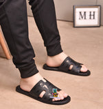S-shoe H.e.r.m.e.s Spring Summer Style Women Shoes Large Size Line-styled Open Toe Block Sandals Women's Printing Sandals Beach Shoe Slippers Summer Soft Footwear Female Water Shoes Slides Outdoor Rubber Flat