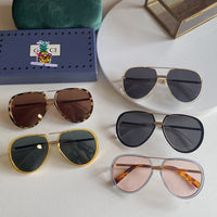 S-sunglasses gucci Pilot Metal Classic Sunglasses For GG0904S Frame Sunglasses Men Metal Driving Luxury Shades UV400 Pilot Sunglasses Polarized Sun glasses Men And Women Mirror  Lens Anti-glare Driving Eyewear