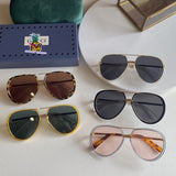 S-sunglasses gucci Pilot Metal Classic Sunglasses For GG0904S Frame Sunglasses Men Metal Driving Luxury Shades UV400 Pilot Sunglasses Polarized Sun glasses Men And Women Mirror  Lens Anti-glare Driving Eyewear