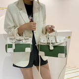 L-package big:26-20-14cm small:21-15-11cm Designer Handbag Top Handle Padlock Women's Leather Bag
