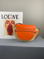 H-bag Loewe Gate Mini Bag Light Blue/Natural Women Gate Saddle Shaped Crossbody Bag Shoulder Purse