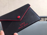 A-accessories MIU MIU NO.5MF001 15.5X10.5cm Envelope Style Leather Case Front Pocket Wallet Super Thin Fashion Card Holder With ID Card Slots