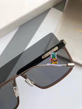 S-sunglasses t.h.e w.i.z & t.h.e o.w.n.e.r Oversized Square Gradient Mirror lens Rimless Sunglasses