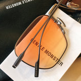 S-sunglasses G monster Unisex Eyeglasses Lens Titanium Frames For Tap Tap Optical Computer Double Bridge Design Eyewear Protection Radiation Protection Light Sunlight Blocking Frame Square Lens