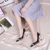 S-shoe Fendi Stiletto High Heel Shoes for Women Pointed Closed Toe Classic Slip On Dress Pumps
