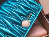 A-accessories MIU MIU NO.LT.5MV204 8-11cm Women Wallets Small Bifold Leather Pocket Wallet Ladies Mini Short Purse