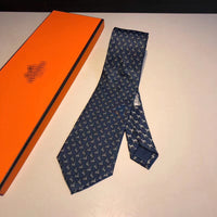 A-accessories Hermès Mens Horses Ties Self Tie Equestrian Ridding Jacquard Necktie & Pocket Square Set