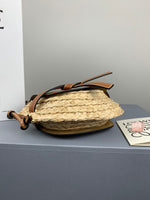 H-bag Loewe Gate Mini Bag Light Blue/Natural Women Gate Saddle Shaped Crossbody Bag Shoulder Purse