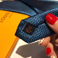 A-accessories Louis Vuitton Men's Cotton Solid Stripe Skinny Tie Slim Necktie For Wedding Party