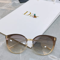 S-sunglasses Dior Women's Oval Cat Eye Sunglasses For CD0230S Lady Metal Shades Luxury Sunglasses Female Driving Glasses Fashion Women Mirror Eyewear Frame Metal Temple UV400