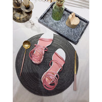 S-shoe R.e.n.e C.a.o.v.i.l.l.a Womens Chunky Block Low Mid Heel Lace Up Strappy Sandal Faux Suede Shoes