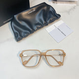 S-sunglasses G monster Anti-Blue Women Round Glasses Eyeglasses For Jeff Anti Radiation Metal Details Thin Temples Transparent Retro unisex Computer lens Oversized Black Acetate Frame Eyewear 99.9% UV Protection