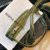 S-sunglasses Korean Style Rectangular Black Acetate Frame Anti Radiation Glasses For Loopy Women Oversized Shades for Women Glasses Frame Clear Lens Eyeglasses Elastic Temples Leg