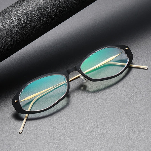 Men's Glasses Oval Denmark Linde 6509 Titanium No Screw Korea Glasses Frames Optical Ultra-light Women Lens