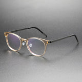 Round Denmark Linde 1818 Titanium No Screw Korea Glasses Frames Optical Ultra-light Business Rtro Optical Lenses Frames Man