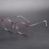 Reading Glasses Denmark Linde 6541 Titanium No Screw Glasses Frames Optical Ultra-light Business Round Prescription Diopter