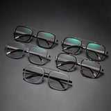 High Quality Denmark Linde 9744 Titanium No Screw Glasses Frames Optical Ultra-light Business Suqre Glasses Light Luxury Men