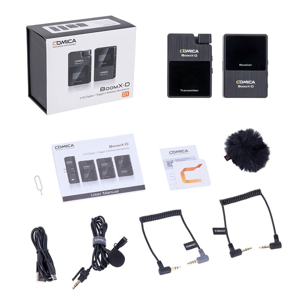 E-electronic XINPU New Comica BoomX-D Wireless Microphone Transmitter Kit Mini Microphone Receiver 2.4G Digital Microfone For Smartphones Video Mic