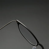 Round Denmark Linde 6506 Titanium No Screw Korea Glasses Frames Optical Ultra-light Business Prescription Diopter Glasses