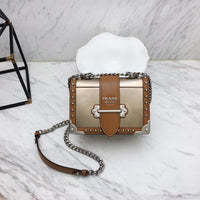 H-bag Prada Cahier studded leather bag NO.1BD045 SIZE:20×14×8.5cm