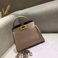 H-bag Fendi PEEKABOO ESSENTIALLY Blue leather bag  27cm NO.8BN302