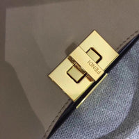 H-bag Fendi PEEKABOO ESSENTIALLY Blue leather bag  27cm NO.8BN302