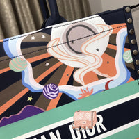 H-bag Dior BOOK TOTE BAG IN EMBROIDERED CANVAS 42x32x15cm