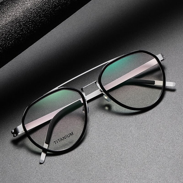 Luxury Glasses Men Denmark Linde 9745 Titanium No Screw Korea Glasses Frames Optical Ultra-light Business Optical Lenses