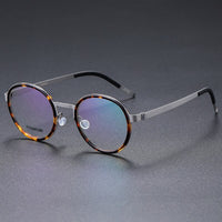 Eyeglass Frame Denmark Linde 9752 Titanium No Screw Korea Round Glasses Frames Optical Ultra-light Business For Men Women