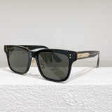 D407 Original Thickened Acetate Sunglasses Square Black Gradient Designer Brand Eyeglasses Tortoise Handamde High Quality Glass