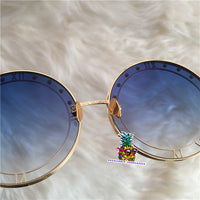 S-sunglasses Round frame Clock pattern Metal eyeglass frame for w.a.n.g.d.e.r.l.a.n.d clock