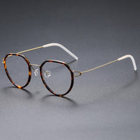 Gillian Denmark Titanium No Screw Korea Glasses Frames Optical Ultra-light Business Round Prescription Diopter Eyeglasses Men