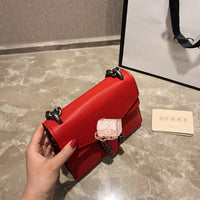 M-Handbag GUCCI 20cm Ladies Vintage Printing Wide Shoulder Strap Messenger Bag Small Square Bag