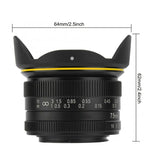 E-Electronic KamLan KL7.5MM F3.2 Fixed-focus APS-C frame mirrorless lens Large Aperture Fisheye Wide Angle Mirrorless Camera Lens M4/3-mount Wide Angle Lens Large Aperture Lens