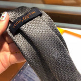 A-accessories Louis Vuitton Men's Cotton Solid Stripe Skinny Tie Slim Necktie For Wedding Party